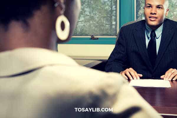 Job interviewing black lady