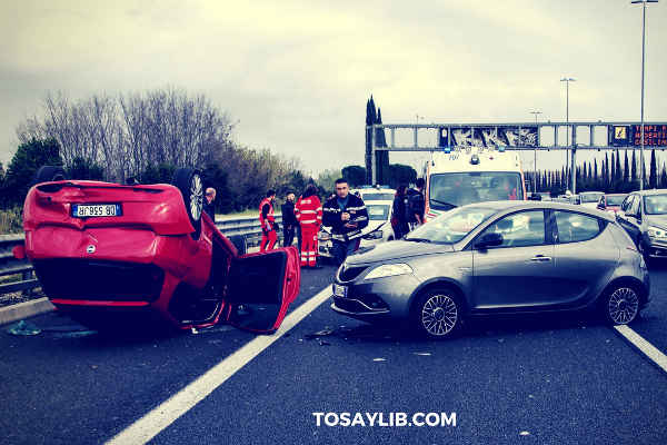 car accident on the route