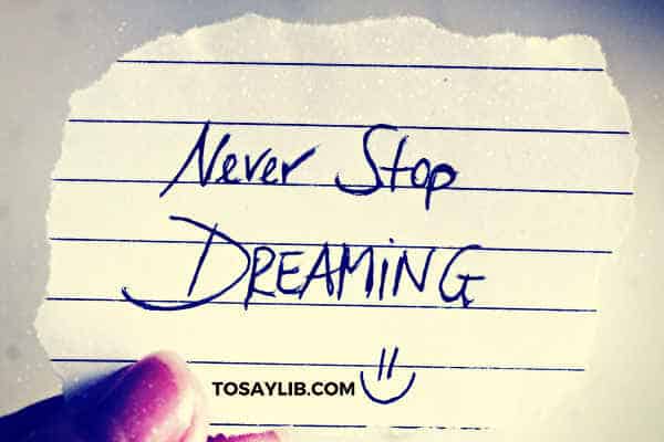 never stop dreaming note