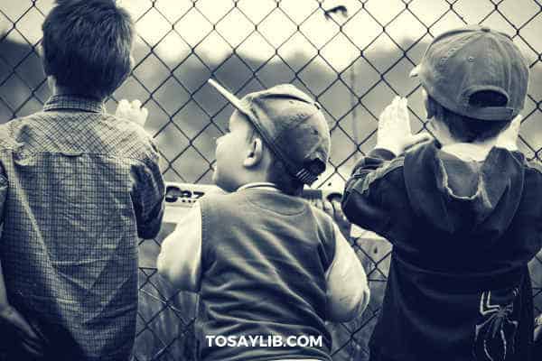 Kids behind fences