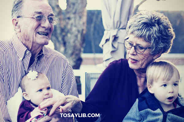 grandparents with grand children shooting