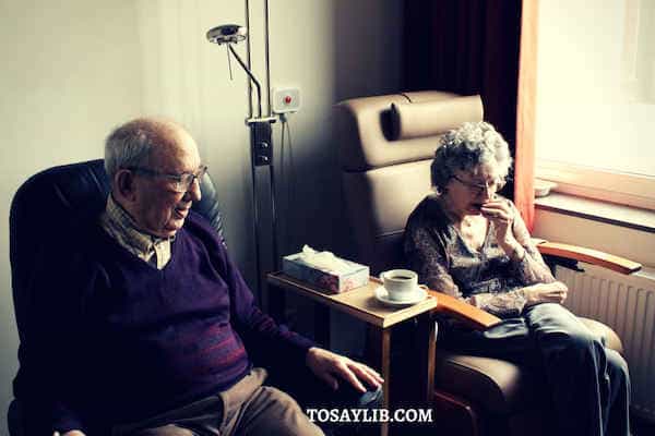 elderly sitting in hospital