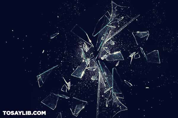 25 Shattered glass against a dark background