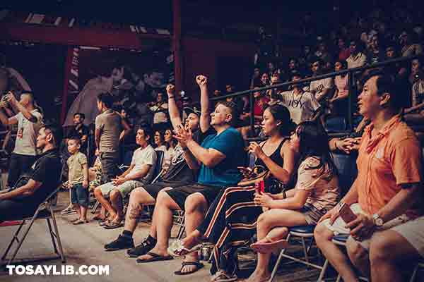 31 Photo of a crowd cheering and applauding