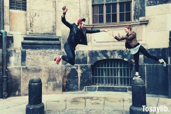 jumping flying happiness smiling magic couple