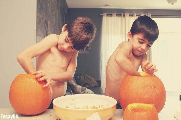 brothers pumpkin shirtless