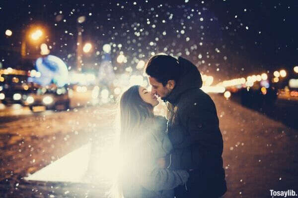 winter snow street couple couple love romance russia kiss romantic new year winter romance