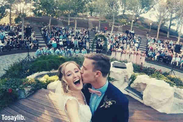 joy dress wedding flowers outdoor bride groom happy married milestone special moments kiss