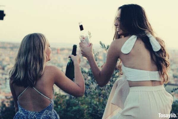 friendship girls spain wine barcelona view champagne friends millennial