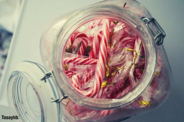 candy cane red candy jar