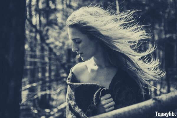 black and white portrait woman wind hair