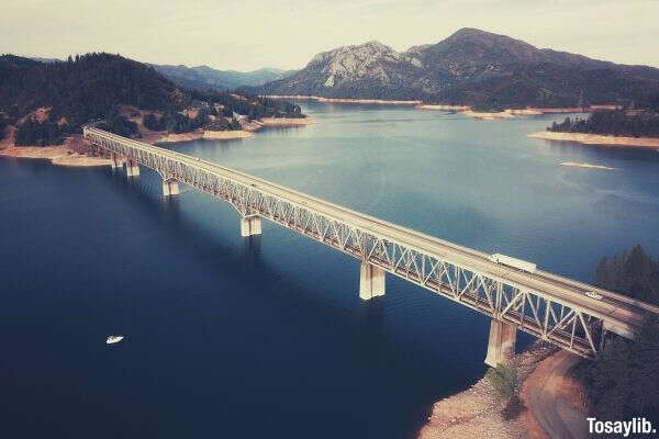 brown bridge body of water