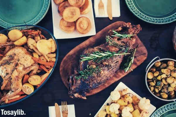 a lot of foods lying on the table