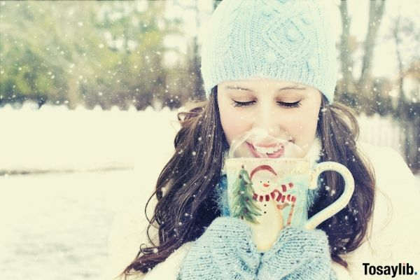 young woman in snow