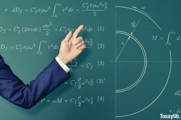 teacher pointing at formulas written on the board