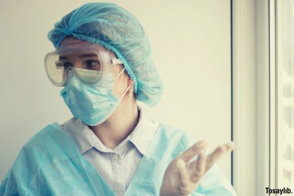 photo of person wearing surgical mask