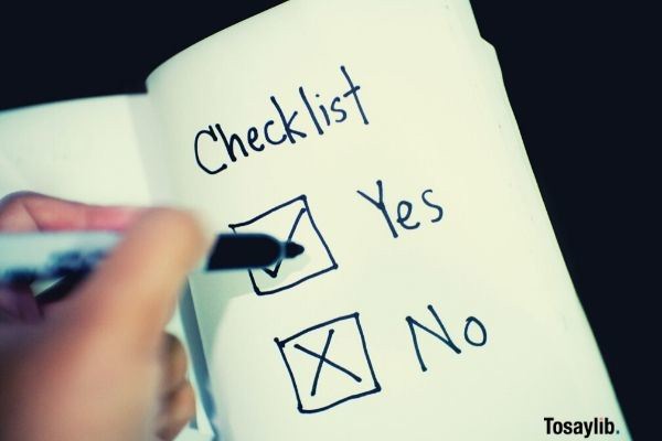 01 checklist paper yes or no sharpee pen