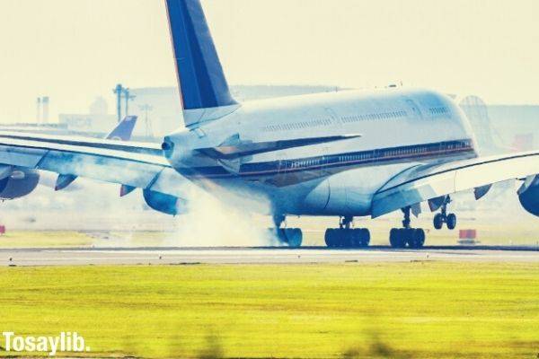 airplane landing on the airport