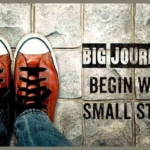 instagram-caption-for-life-red-sneaker-stannding-big-journeys-begin-with-small-steps