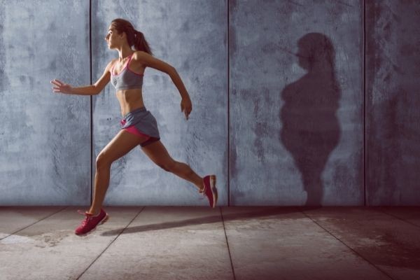 running woman fat shadow