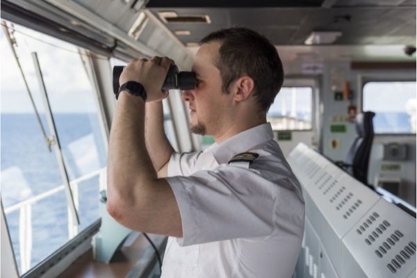 senior navigation officer navigating his ship