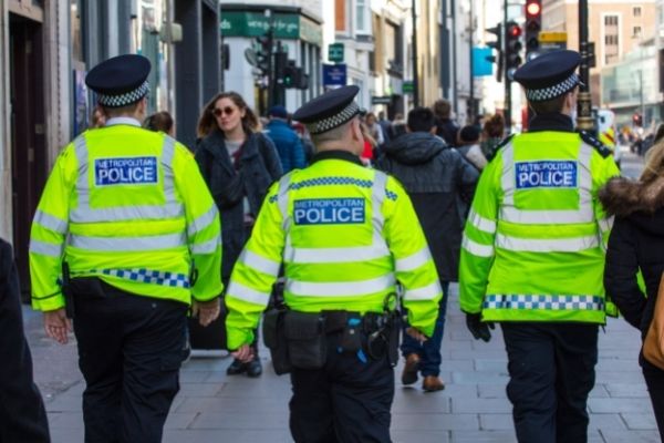 london uk police neon green uniform reflective