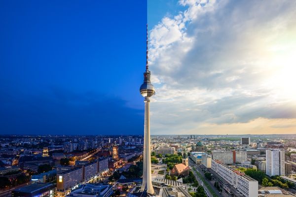 panoramic view over berlin evening day