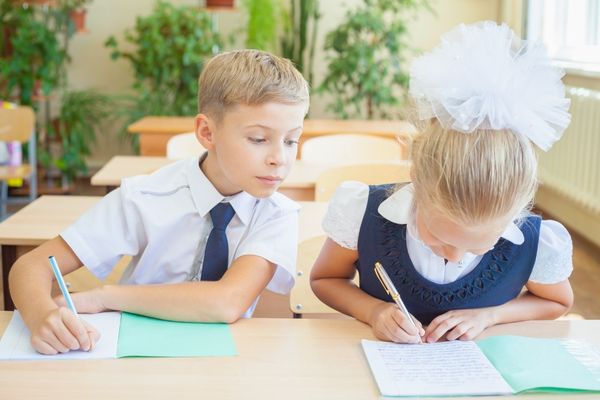 kid copying homework