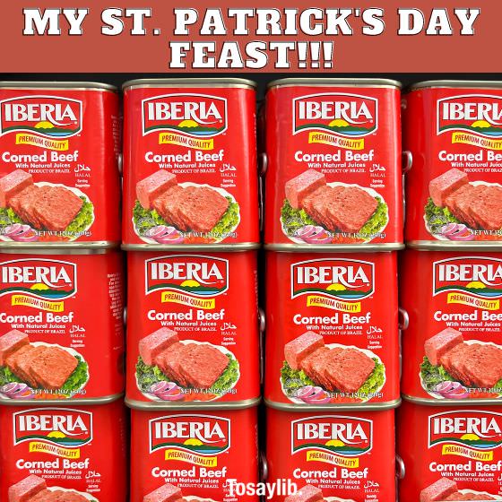 st patricks day feast corned beef canned food