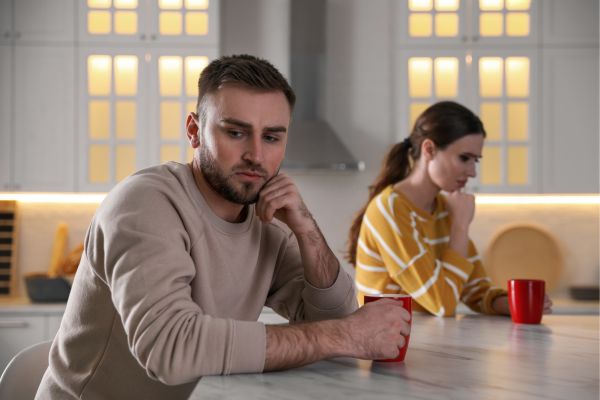 Young Couple Quarreling at Home. Jealousy in Relationship dont talk