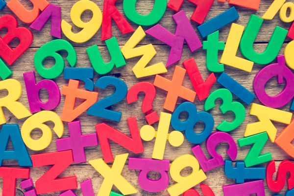 colorful numbers and alphabet letters