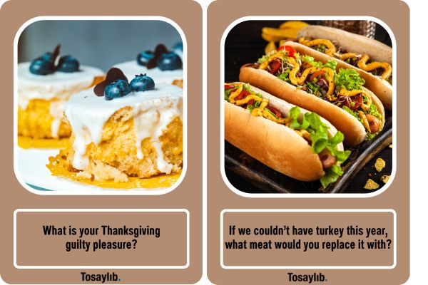Thanksgiving ice breaker question cards template